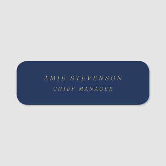 青金ゴールドカラープロフェッショナルクラシカルプレーン 名札 (正面)