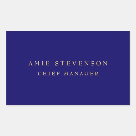 青金ゴールドカラープロフェッショナルクラシカルプレーン 長方形シール (正面)