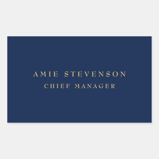 青金ゴールドカラープロフェッショナルクラシカルプレーン 長方形シール (正面)