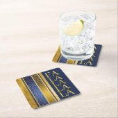 青金ゴールドクリスマスファラパターン#27 ID1009 スクエアペーパーコースター (インサイチュ)