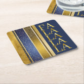 青金ゴールドクリスマスファラパターン#27 ID1009 スクエアペーパーコースター (アングル)