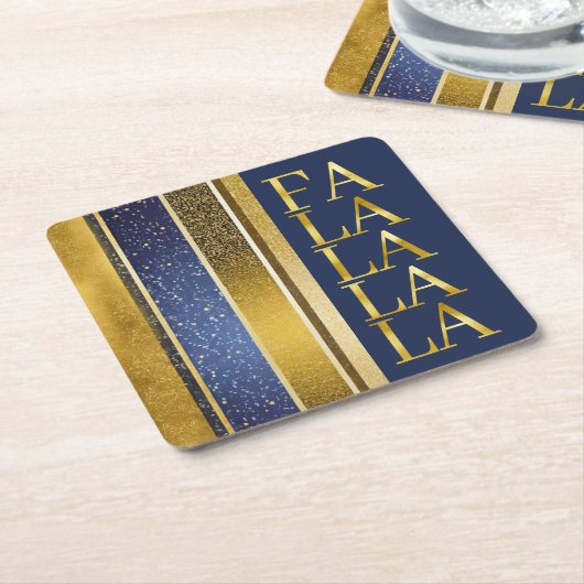 青金ゴールドクリスマスファラパターン#27 ID1009 スクエアペーパーコースター (アングル)