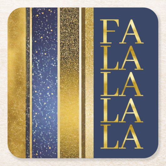 青金ゴールドクリスマスファラパターン#27 ID1009 スクエアペーパーコースター (正面)