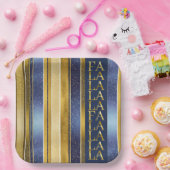 青金ゴールドクリスマスファラパターン#27 ID1009 ペーパープレート (パーティー)