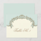 青金ゴールドクリームヴィンテージフレームテーブル番号 ポストカード (正面/裏面)