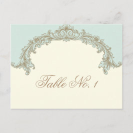 青金ゴールドクリームヴィンテージフレームテーブル番号 ポストカード