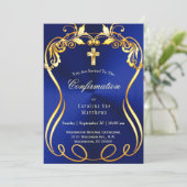 青金ゴールドクロスエレガント確認 招待状 (スタンド正面)