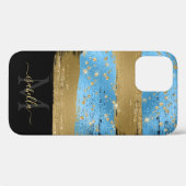 青金ゴールドグリッタースクリプモノグラムのト Case-Mate iPhoneケース (裏面 (横))