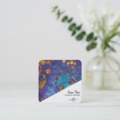 *~*青金ゴールドフローラ大理石抽象芸術 オーガニック スクエア名刺 (スタンド正面)