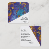 *~*青金ゴールドフローラ大理石抽象芸術 オーガニック スクエア名刺 (正面/裏面)