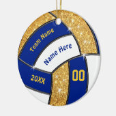青金ゴールドホワイト、バレーボールパーソナライズされたオーナメント セラミックオーナメント (左)