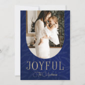 青金ゴールドモダンのアーチ喜ばしい写真 シーズンカード (正面)