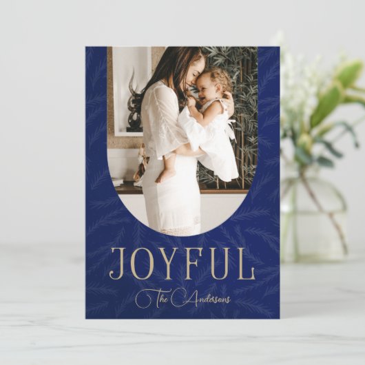 青金ゴールドモダンのアーチ喜ばしい写真 シーズンカード (スタンド正面)