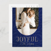 青金ゴールドモダンのアーチ喜ばしい写真 シーズンポストカード (正面/裏面)