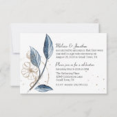 青金ゴールドモダンフローラエレガントたった今結婚しました (裏面)