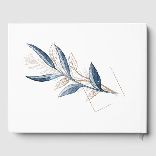 青金ゴールドモダンフローラエレガント ゲストブック (裏面)