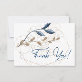 青金ゴールドモダンフローラエレガント サンキューカード (正面)