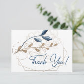 青金ゴールドモダンフローラエレガント サンキューカード (スタンド正面)