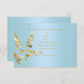 青金ゴールドリーフ応答カードrsvp エレガント 出欠カード (正面/裏面)