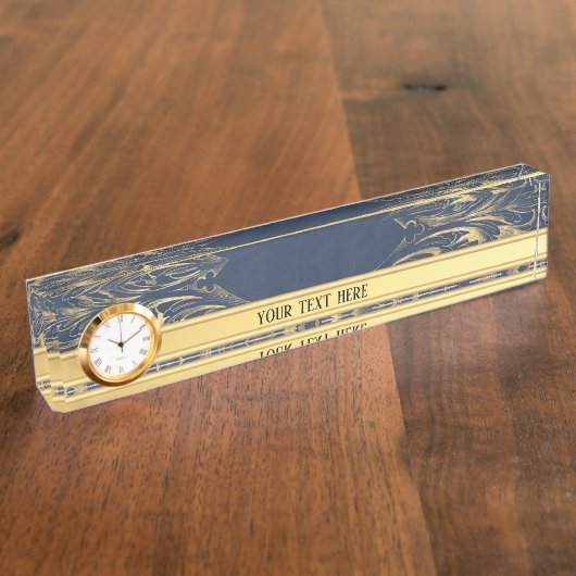 青金ゴールドヴィンテージ華美金ゴールド デスクネームプレート (側面)