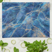 青金ゴールド大理石かわいらし キッチンタオル (折り畳み)