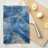 青金ゴールド大理石かわいらし キッチンタオル (四つ折り)