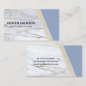 青金ゴールド大理石 |レザー |ラグジュアリー 名刺 (正面/裏面)