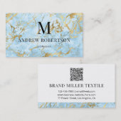 青金ゴールド大理石QRコード 名刺 (正面/裏面)