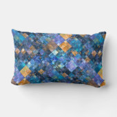 青金ゴールド市松模様にモザイクパターン枕 ランバークッション (裏面)