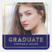 青金ゴールド幾何学写真研究科 スクエアシール (正面)