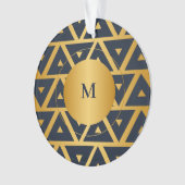 青金ゴールド幾何学的パタパーソナライズされたーン オーナメント (正面)
