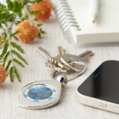 青金ゴールド抽象芸術サイエンスフィクション地球 キーホルダー (側面)