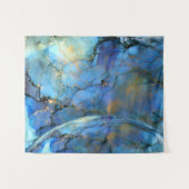 青金ゴールド抽象芸術サイエンスフィクション地球 タペストリー (正面(横))