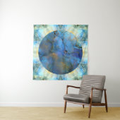 青金ゴールド抽象芸術サイエンスフィクション地球 タペストリー (インサイチュ(横))