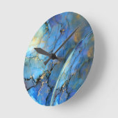 青金ゴールド抽象芸術サイエンスフィクション地球 ラウンド壁時計 (傾斜)