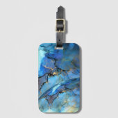 青金ゴールド抽象芸術サイエンスフィクション地球 ラゲッジタグ (正面縦)