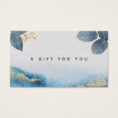 青金ゴールド水彩植物性葉植物ギフトカード (正面)