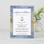 青金ゴールド水彩画#Nautical婚約パーティ 招待状 (スタンド正面)