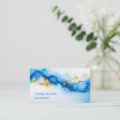 青金ゴールド水色 | QRコード名刺 名刺 (スタンド正面)