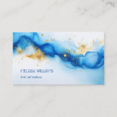 青金ゴールド水色 | QRコード名刺 名刺 (正面)