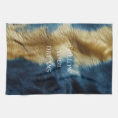 青金ゴールド牛革 キッチンタオル (横)