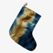 青金ゴールド牛革 ラージクリスマスストッキング (正面 (吊り時))