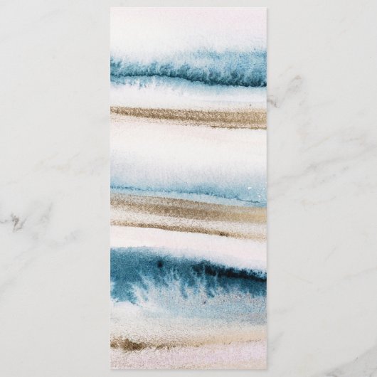 青金ゴールド結婚水色のメニューまたはプログラムカード メニュー (裏面)