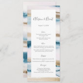 青金ゴールド結婚水色のメニューまたはプログラムカード メニュー (正面/裏面)