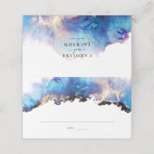 青金ゴールド結婚水色座席表 プレイスカード (外部開封)