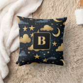 青金ゴールド著名人の文星モノグラム クッション (ブランケット)