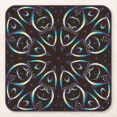 青金ゴールド薄紫グローマンダラパターン スクエアペーパーコースター (正面)