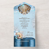 青金ゴールド貝の殻海波グリッターガラス オールインワン招待状 (内側)