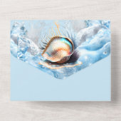 青金ゴールド貝の殻海波グリッターガラス オールインワン招待状 (裏面)