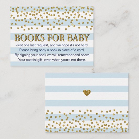 青金ゴールド赤ちゃんシャワー書要求カードエンクロージャ エンクロージャーカード (正面/裏面)